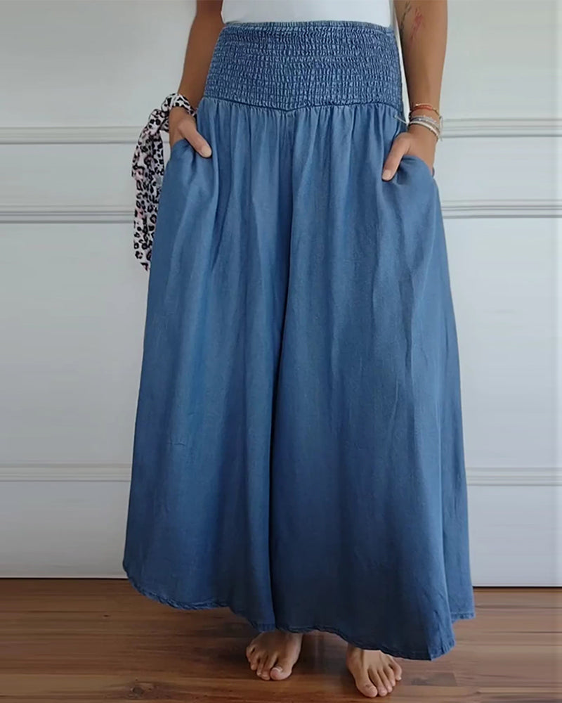 Beatrice Lonsdale | Linen Look Maxi Skirt With Elastic Waist For Women