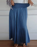 Beatrice Lonsdale | Linen Look Maxi Skirt With Elastic Waist For Women