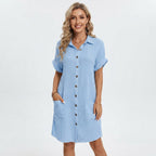 Emilia Weston | Linen Look Shirt Mini Dress For Women
