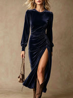 Phoebe Turner | Velvet Midi Cocktail Dress For Women