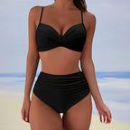 Holly Danvers | Khaki Twist High Waist Bikini Set For Women