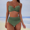 Holly Danvers | Khaki Twist High Waist Bikini Set For Women