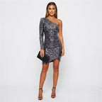 Naomi Fitzgerald | Sequin Cocktail Dress With One-Shoulder Detail For Women