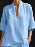 Zoe Mitchell | Linen Look Two-Piece Shorts Set For Women