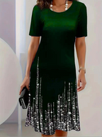 Ingrid | Shimmer-Hem Midi Dress