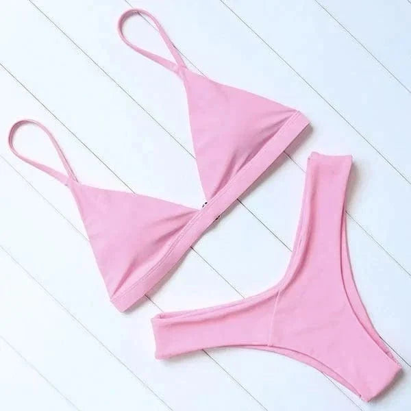 Tahlia Brooks | Hot Pink Triangle Bikini Set For Women