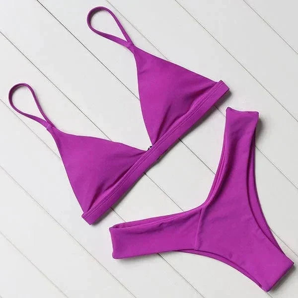Tahlia Brooks | Hot Pink Triangle Bikini Set For Women