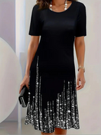 Ingrid | Shimmer-Hem Midi Dress