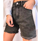 Women's Denim Shorts | High Waist Fray Hem