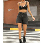 Women's Denim Shorts | High Waist Fray Hem