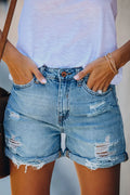 Women's Jean Shorts | Distressed Cuffed Denim