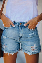 Women's Jean Shorts | Distressed Cuffed Denim