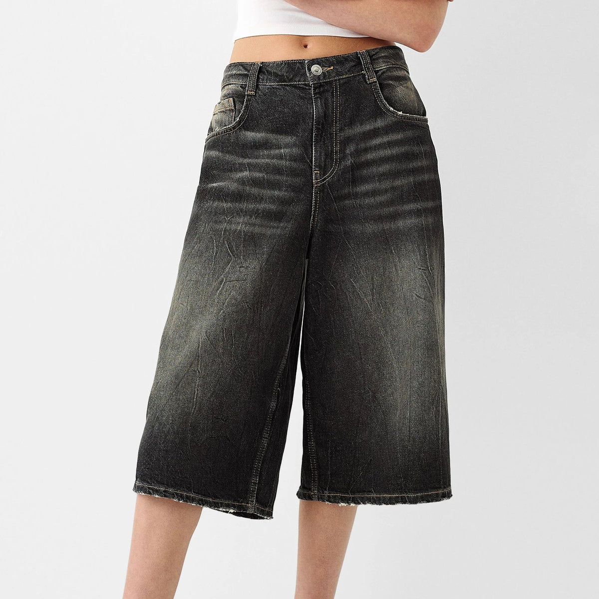 Women's Jean Shorts | Wide Leg Cropped Denim