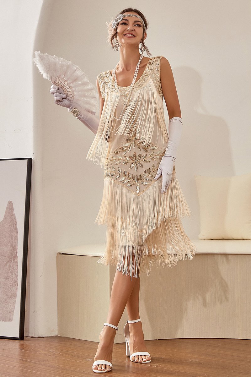 Freya | Women's 1920s Sequin Fringe Cocktail Party Dress Flapper Style