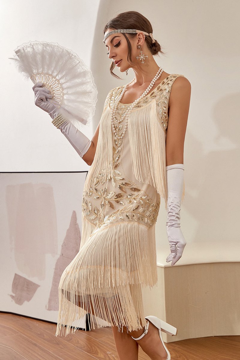 Freya | Women's 1920s Sequin Fringe Cocktail Party Dress Flapper Style