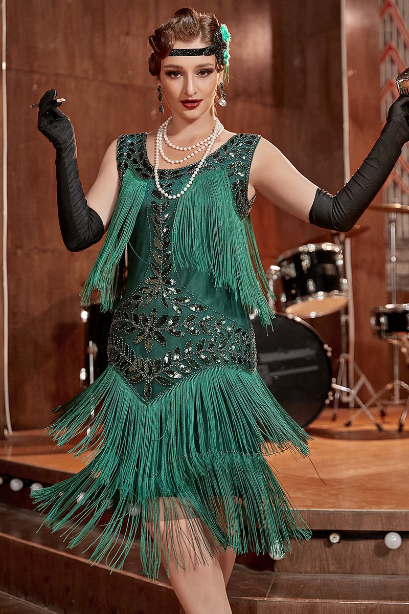 Freya | Women's 1920s Sequin Fringe Cocktail Party Dress Flapper Style