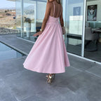 Sienna | Women's High-Slit Cut-Out Cocktail Party Dress V-Neck Midi