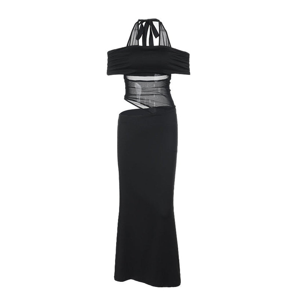 Isla | Women's Off-Shoulder Mesh-Panel Cocktail Party Dress