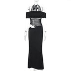 Isla | Women's Off-Shoulder Mesh-Panel Cocktail Party Dress