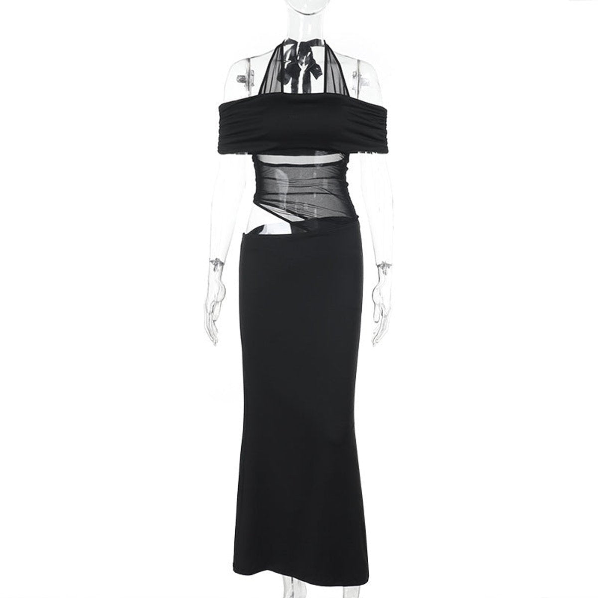 Isla | Women's Off-Shoulder Mesh-Panel Cocktail Party Dress