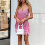 Aria | Women's Sequin Bodycon Spaghetti-Strap V-Neck Cocktail Party Dress