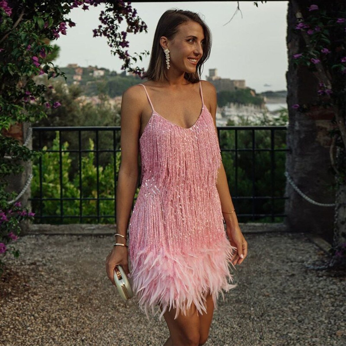 Aria | Women's Sequin Bodycon Spaghetti-Strap V-Neck Cocktail Party Dress